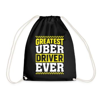 Great Uber driver motif - Drawstring Bag - black - Front
