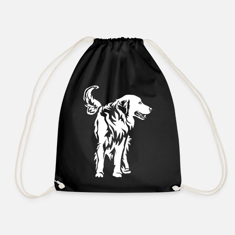 Golden Retriever "Black Edition" - Drawstring Bag - black