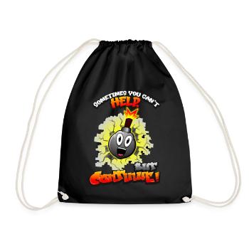 Sometimes there is no other way! Also for teens - Drawstring Bag - black - Front