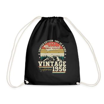 Septembre Né 1956 Cadeau du 66e anniversaire - Sac de sport léger - noir - Devant