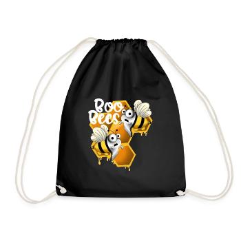 Abeilles boo avec nid d’abeille blanc - Sac de sport léger - noir - Devant