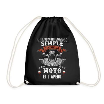 Une Femme Motarde Simple Idée Cadeau Moto - Sac de sport léger - noir - Devant