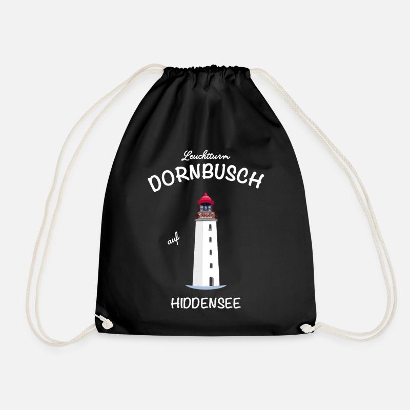 Leuchtturm Dornbusch auf der Insel Hiddensee - Turnbeutel - Schwarz