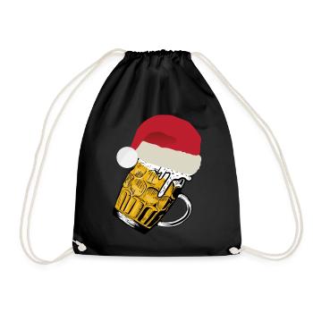 Christmas Beer | Santa Claus, Gift - Drawstring Bag - black - Front