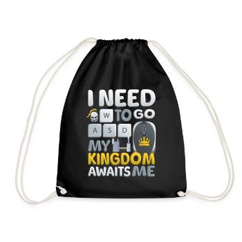 Gamer PC Games Video Game - I need to go - Drawstring Bag - black - Front