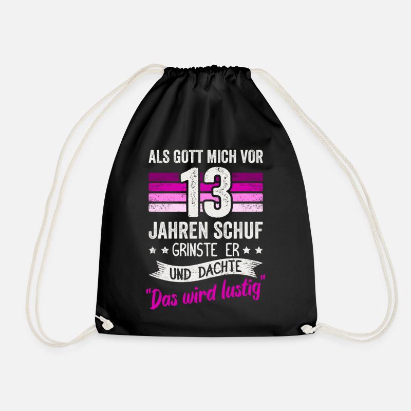 13. Geburtstag als Gott mich vor 13 Jahren schuf - Turnbeutel - Schwarz
