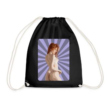 Sexy T-Shirt Redhead Girl Woman Pinup Comic Pop - Sac de sport léger - noir - Devant