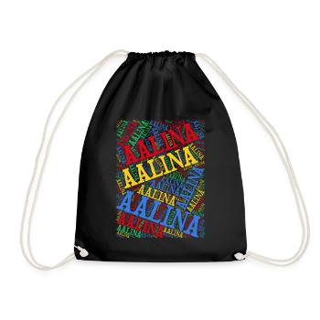 t-shirt Aalina t-shirt word cloud idée cadeau - Sac de sport léger - noir - Devant