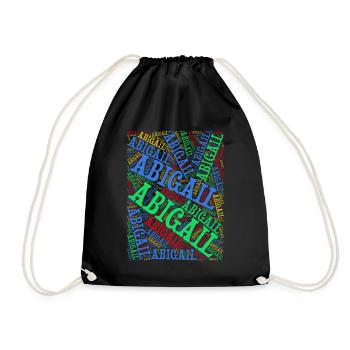 t-shirt Abigail word cloud t-shirt gift idea t-shirt - Drawstring Bag - black - Front