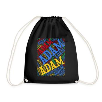 Adam t-shirt word cloud t-shirt gift idea - Drawstring Bag - black - Front