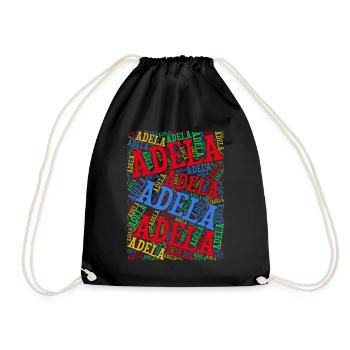 T-Shirt Adela Wortwolke T-Shirt Geschenkidee - Turnbeutel - Schwarz - Vorne