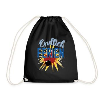 Endlich Ferien mit Bombe lustiges Design - Turnbeutel - Schwarz - Vorne