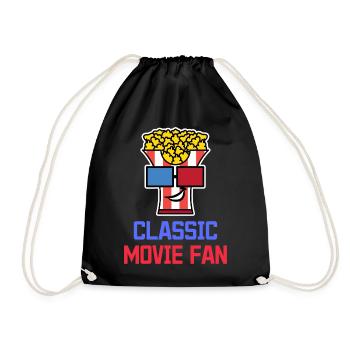 Popcorn Statement Cinema Night Movies Binge Watching - Drawstring Bag - black - Front