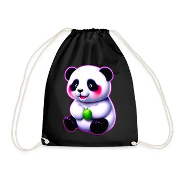 Süßes Baby Panda Bärchen - Turnbeutel - Schwarz - Vorne