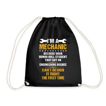 I m a Mechanic - Drawstring Bag - black - Front