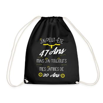 anniversaire 47, j'ai des jambes de 20 ans - Sac de sport léger - noir - Devant