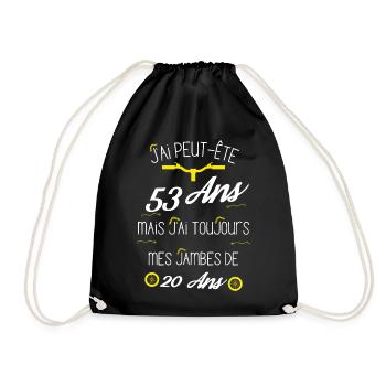 cadeau 53 Ans vélo - Sac de sport léger - noir - Devant