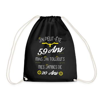 Idée cadeau d'anniversaire 59 Ans - Sac de sport léger - noir - Devant