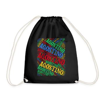 Idée cadeau Agostino t-shirt t-shirt nuage de mots - Sac de sport léger - noir - Devant