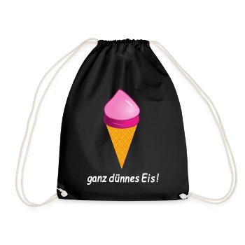 ganz dünnes Eis Eiscreme - Turnbeutel - Schwarz - Vorne