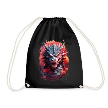 Sinistre dragon des ténèbres - Sac de sport léger - noir - Devant
