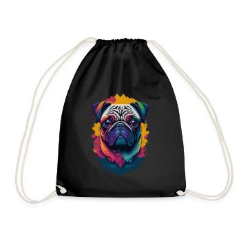Carlin chien couleur explosion chiens illustration - Sac de sport léger - noir - Devant