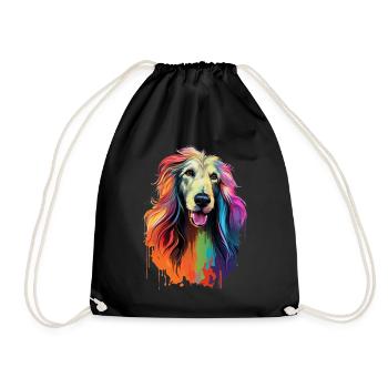 Chien de chien Afghan Afghan coloré - Sac de sport léger - noir - Devant