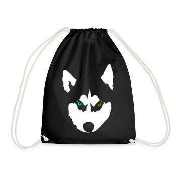 Husky Hund Siberian Husky - Turnbeutel - Schwarz - Vorne