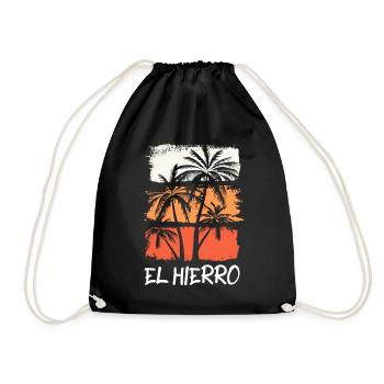 El Hierro, Été, Soleil, Plage, Mer, Palmiers, Vacances - Sac de sport léger - noir - Devant