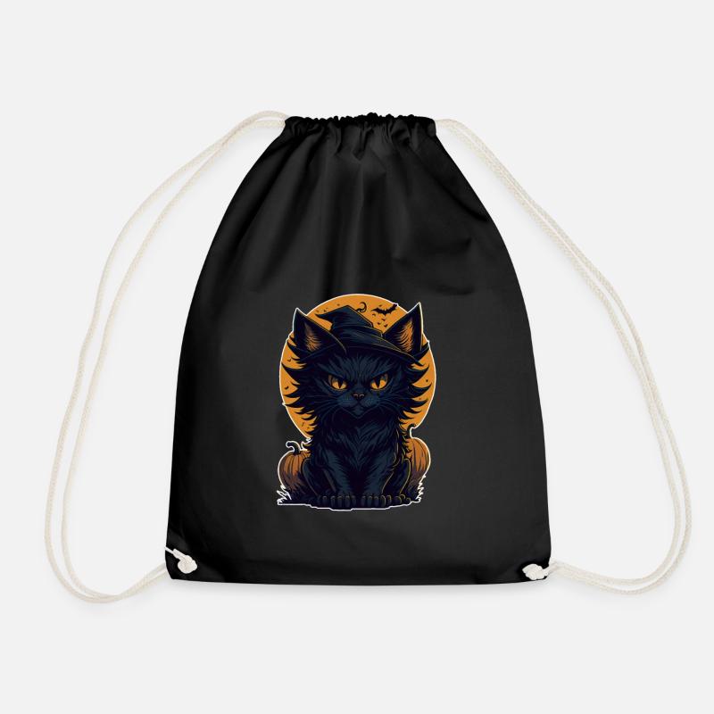 Katze Schwarze Katze Halloween - Turnbeutel - Schwarz