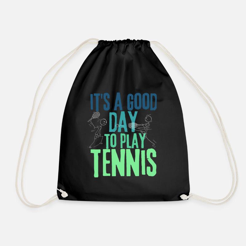 Good Day to Play Tennis - Drawstring Bag - black