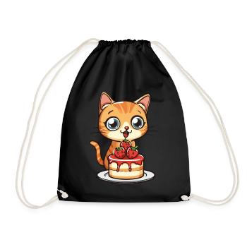Tarte au chat Gâteau Bec sucré Grignotage Cuisson Sucré - Sac de sport léger - noir - Devant