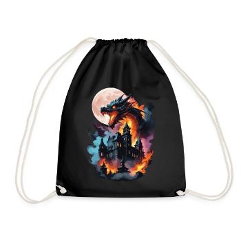 DRAGON MIDNIGHT BLAZE: CITY IN FLAMES, MOON HAVOC - Drawstring Bag - black - Front