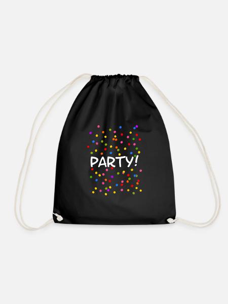 Party Konfetti Silvester Karneval - Turnbeutel - Schwarz