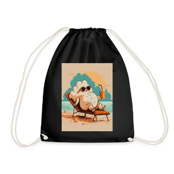 Relaxing Popcorn Strandurlaub Design - Turnbeutel - Schwarz - Vorne