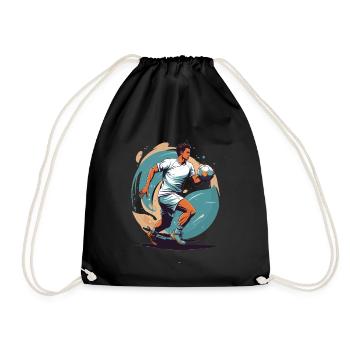 Handball Player Streetwear Iconic Style Design - Drawstring Bag - black - Front