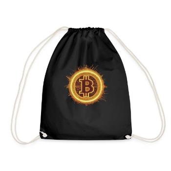 Feuriger Bitcoin Solar - Turnbeutel - Schwarz - Vorne