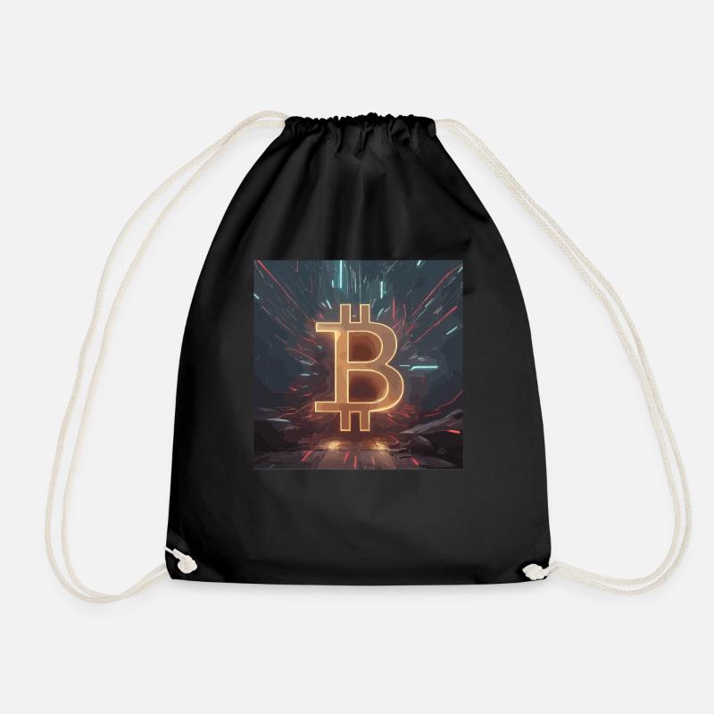 Futuristische Bitcoin-Energie - Turnbeutel - Schwarz
