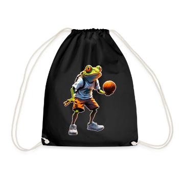 Basket-ball grenouille - Sac de sport léger - noir - Devant