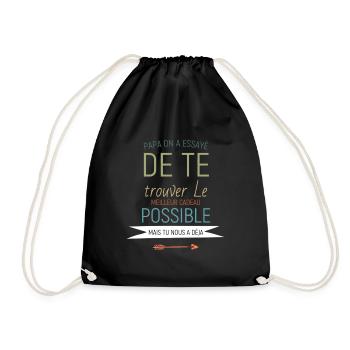 Papa on a essayé de te trouver… - Sac de sport léger - noir - Devant
