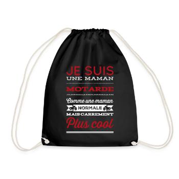 Je suis une maman motarde - Sac de sport léger - noir - Devant