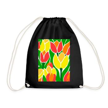 EG Tulips I Flowers I Tulip Festival I Gift Idea - Drawstring Bag - black - Front