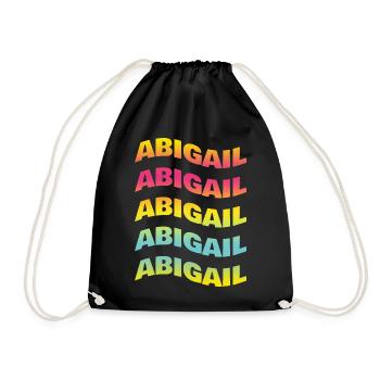 Abigail t-shirt text wave effect wave effect - Drawstring Bag - black - Front