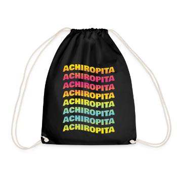 t-shirt Achiropita wave effect t-shirt gift - Drawstring Bag - black - Front