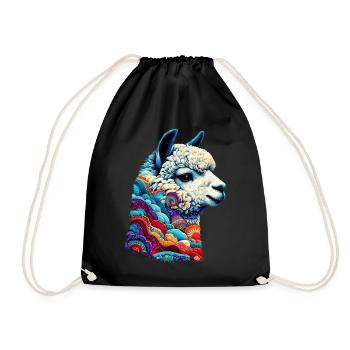Alpaca - Drawstring Bag - black - Front