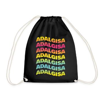 Adalgisa tshirt text wave effect t-shirt- - Drawstring Bag - black - Front