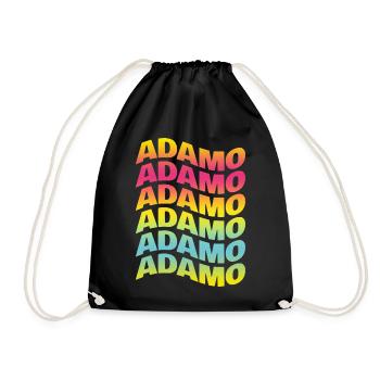 Adam t-shirt text wave effect t-shirt gift - Drawstring Bag - black - Front