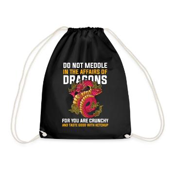 T-shirt Dragon Conte de fées Dragon Kanji japonais - Sac de sport léger - noir - Devant