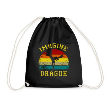 T-shirt Dragon Conte de fées Dragon Kanji japonais - Sac de sport léger - noir - Devant