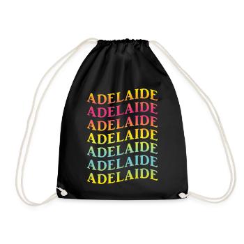 Adelaide T-Shirt mit Welleneffekt Geschenkidee - Turnbeutel - Schwarz - Vorne